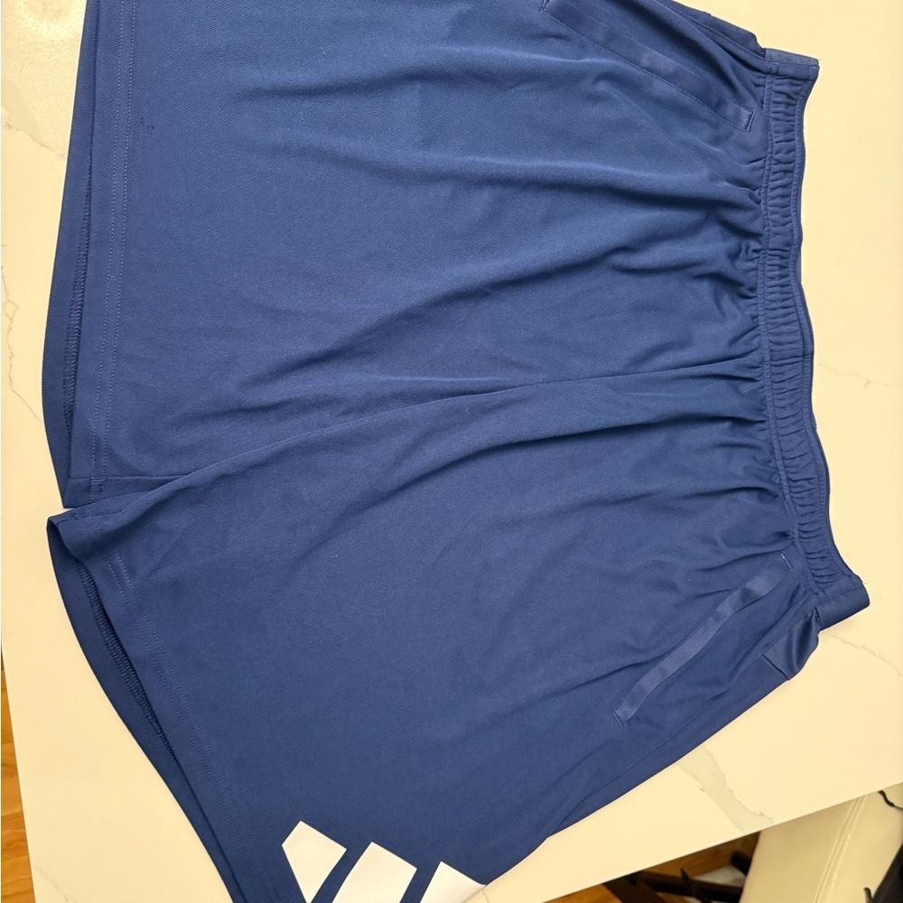 Adidas Aeroready Navy Athletic Shorts with White Accents